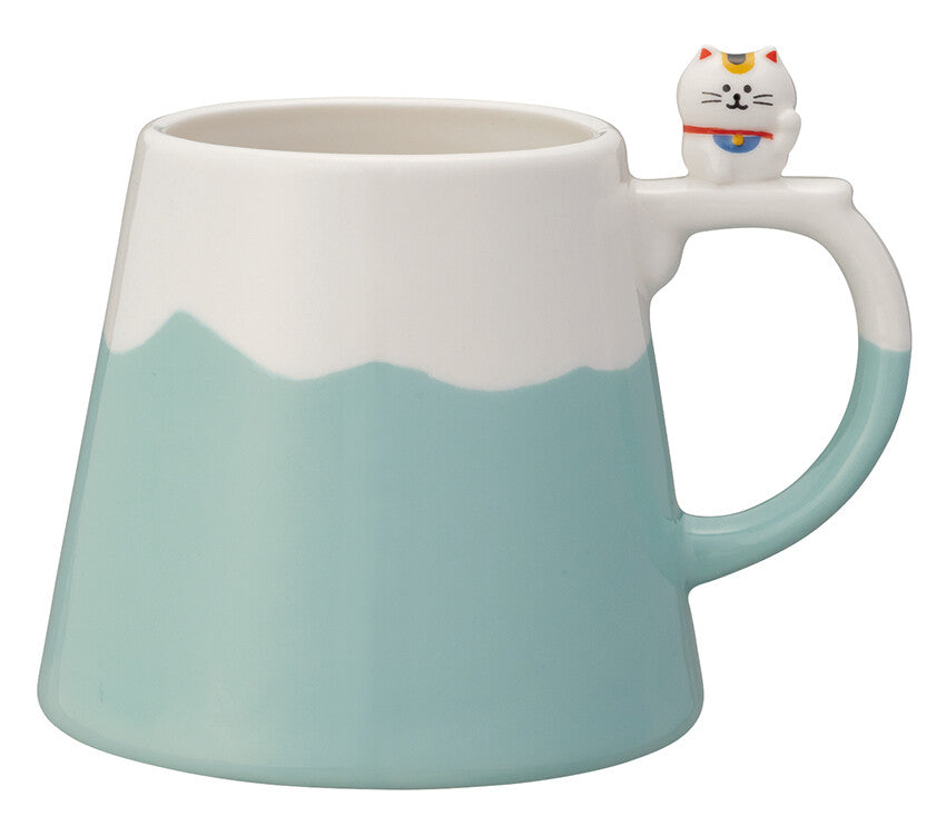DECOLE Mount Fuji Mug with Maneki-neko – 300ml