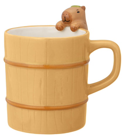 DECOLE Relaxed Capybara Wooden Bath Mug