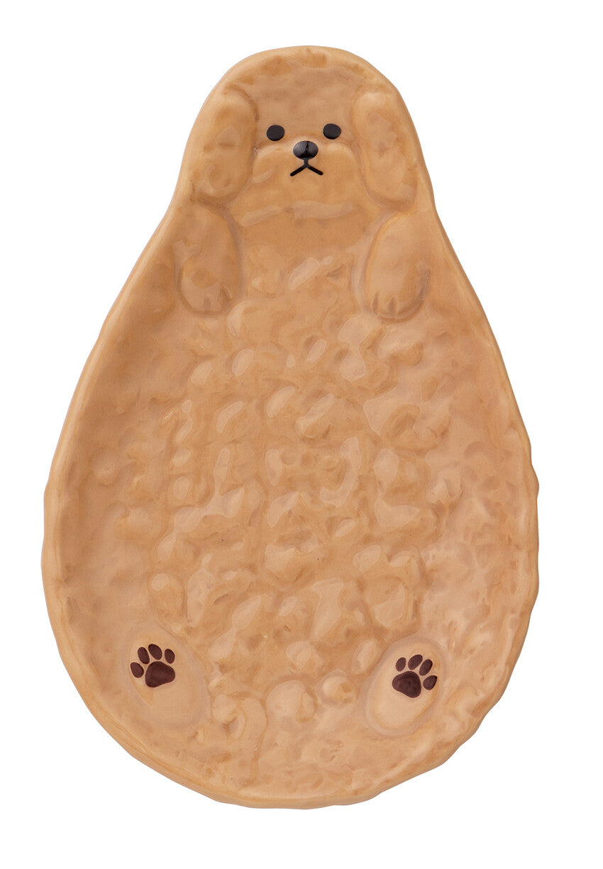 DECOLE Wanwan Small Plate, Toy Poodle Beige