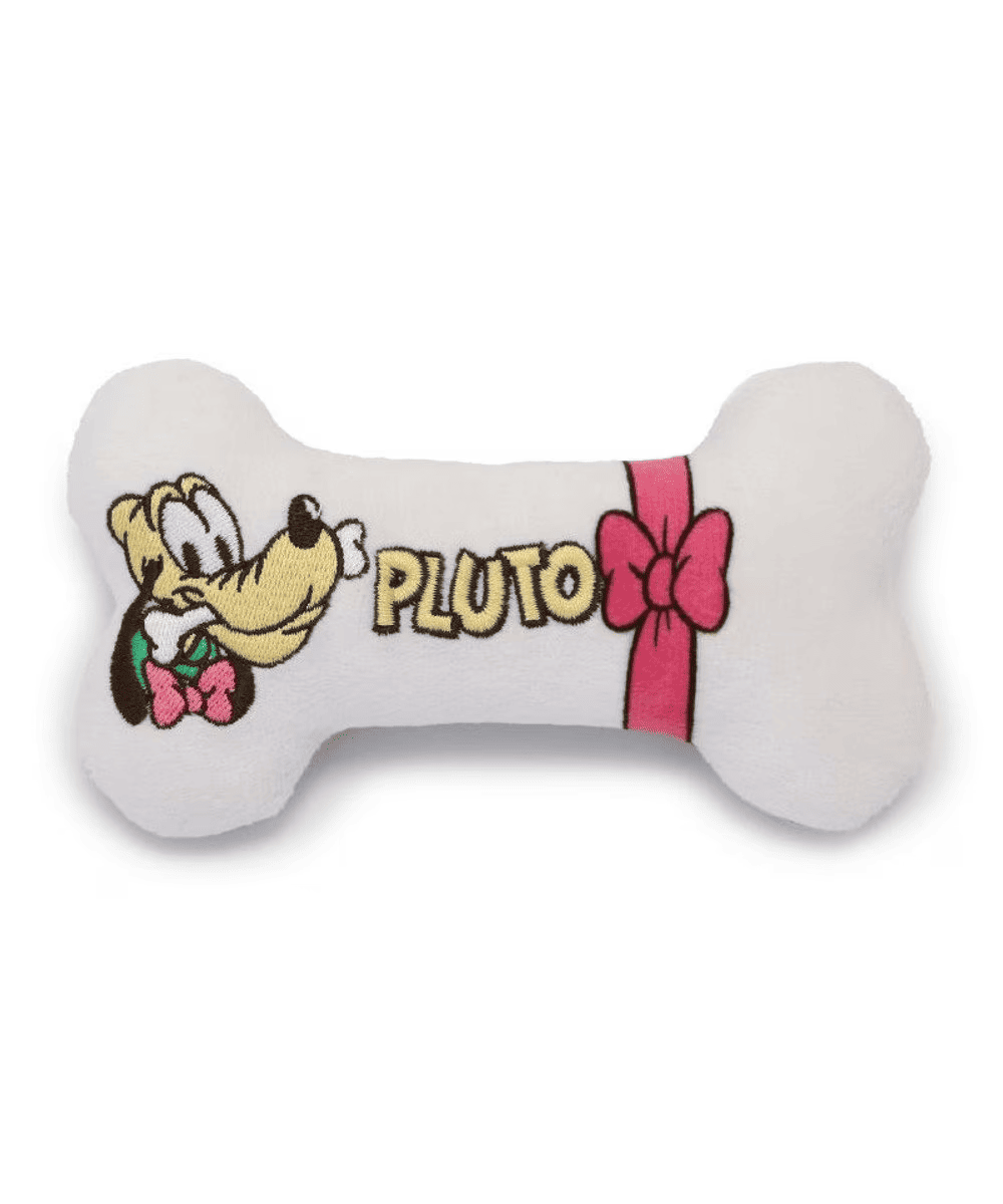 [PET PARADISE] Disney Pluto Ribbon Bone Toy – Squeaky Plush Dog Toy image 2