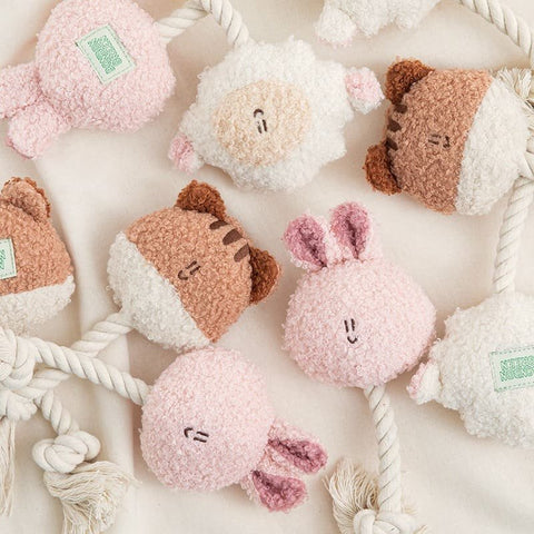 [Biteme] BonBon Green Furry Friends Rope Tug Toy image 1