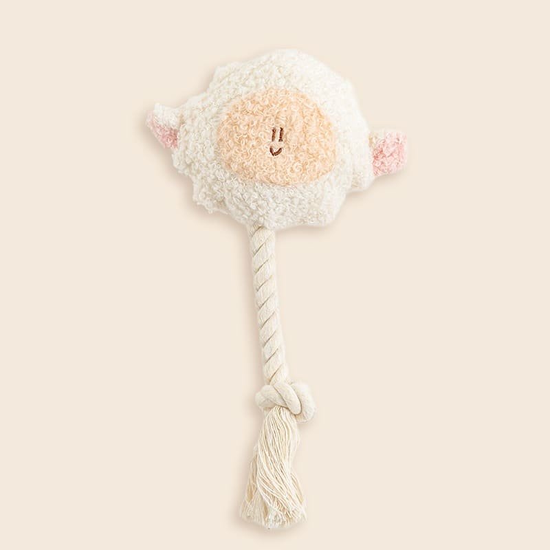 [Biteme] BonBon Green Furry Friends Rope Tug Toy - Lamb image