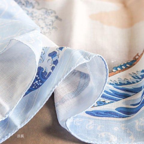 Hyogensha The Great Wave Ukiyo-e Cotton Tenugui Towel