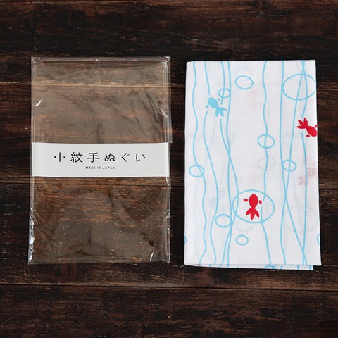 Miyamoto Flowing Goldfish Japanese Tenugui Towel