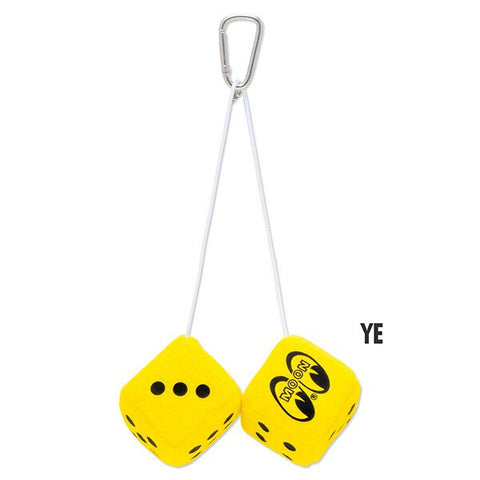 MOONEYES Mini Fuzzy Dice, Yellow, White, Black