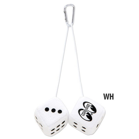 MOONEYES Mini Fuzzy Dice, Yellow, White, Black