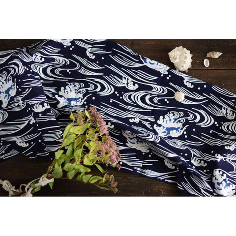 Todaya Shoten Aranami Waves Chusen Cotton Tenugui Towel