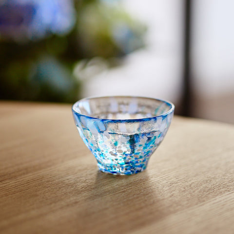 Tsugaru Vidro Ajisai Handmade Glass Sake Cup – 85ml