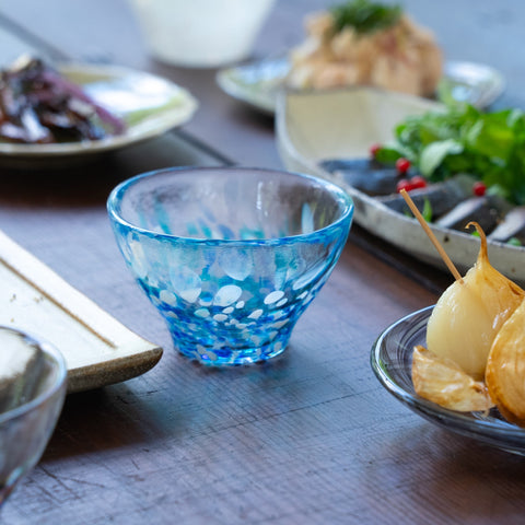 Tsugaru Vidro Ajisai Handmade Glass Sake Cup – 85ml