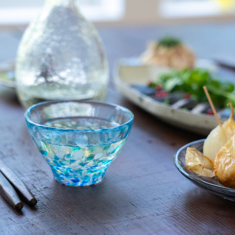 Tsugaru Vidro Ajisai Handmade Glass Sake Cup – 85ml