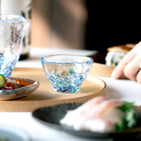 Tsugaru Vidro Ajisai Handmade Glass Sake Cup – 85ml
