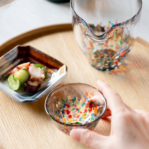 Tsugaru Vidro Nebuta Nagashi Handmade Glass Sake Cup – 50ml