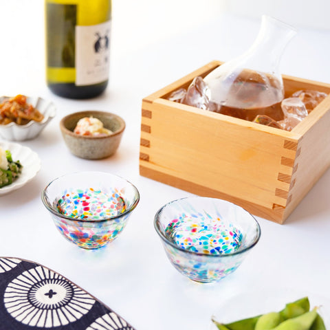 Tsugaru Vidro Nebuta Nagashi Handmade Glass Sake Cup – 50ml