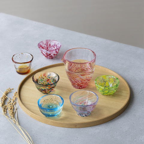 Tsugaru Vidro Nebuta Nagashi Handmade Glass Sake Cup – 50ml