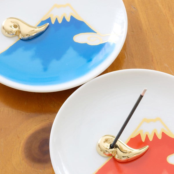 YOUYOUANG Mount Fuji Incense Plate, Blue