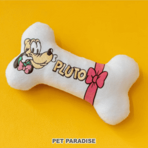 [PET PARADISE] Disney Pluto Ribbon Bone Toy – Squeaky Plush Dog Toy
